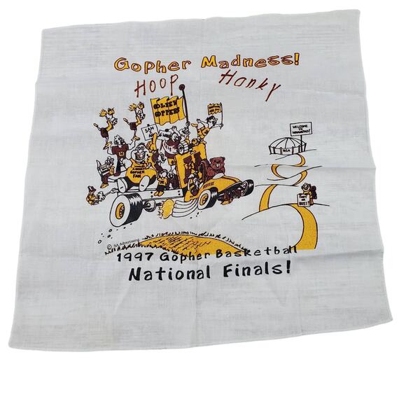 1997 MN Gophers Basketball Madness Hoop Hanky - Picture 1 of 3